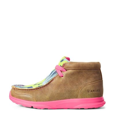 Ariat Spitfire Kahverengi / Nane / Pembe Western Csizma Çocuk (25797-695)